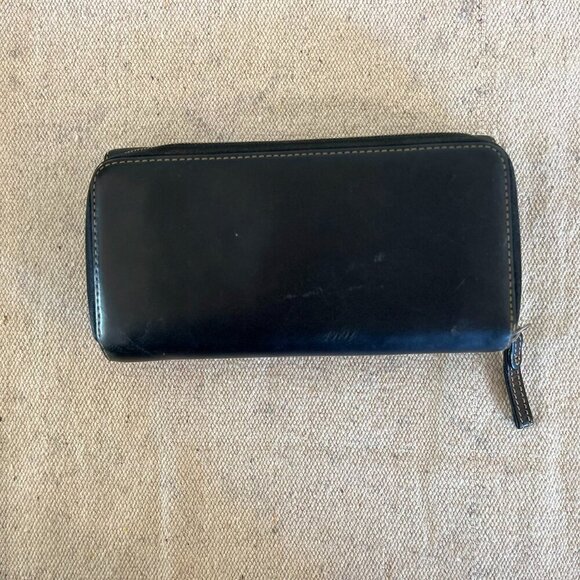 Vintage Classic Coach Black Leather Soho Buckle Trifold Check CC Wallet - Picture 4 of 9